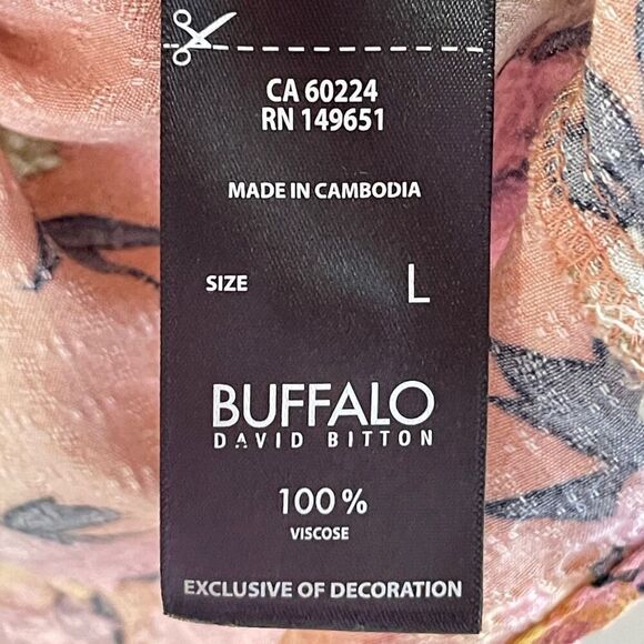 BUFFALO BY DAVID BITTON Floral Boho Flutter Sleeve Top, Large - Picture 7 of 9